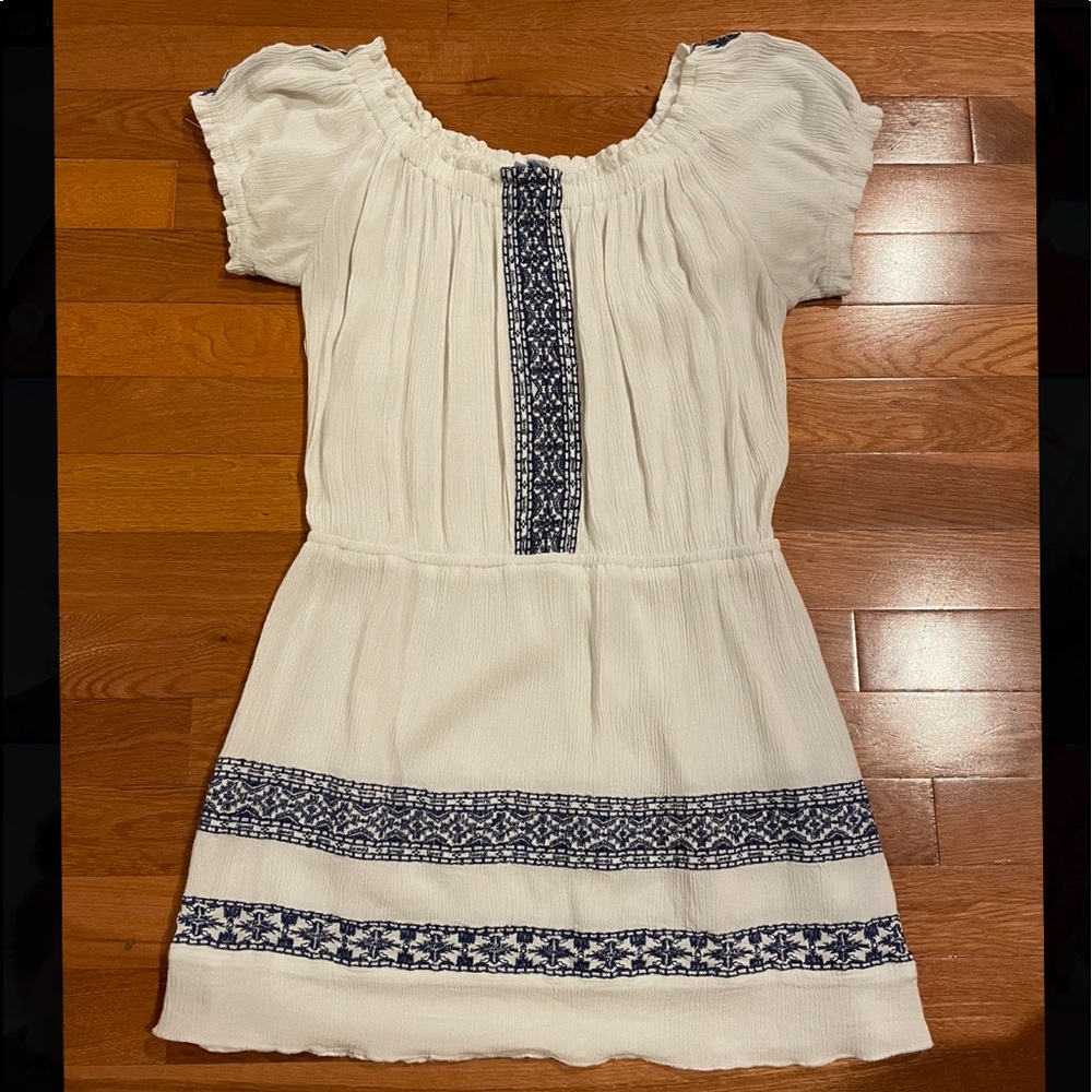 Girls Blue Island white dress